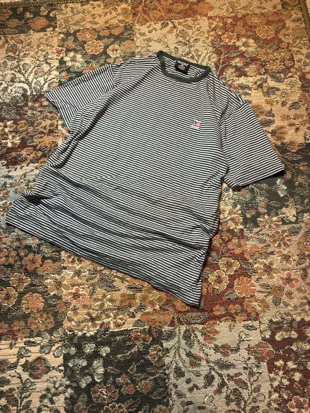 Vintage 90s Polo Jeans Co. Ralph Lauren Striped Ringer Tee Embroidered Logo